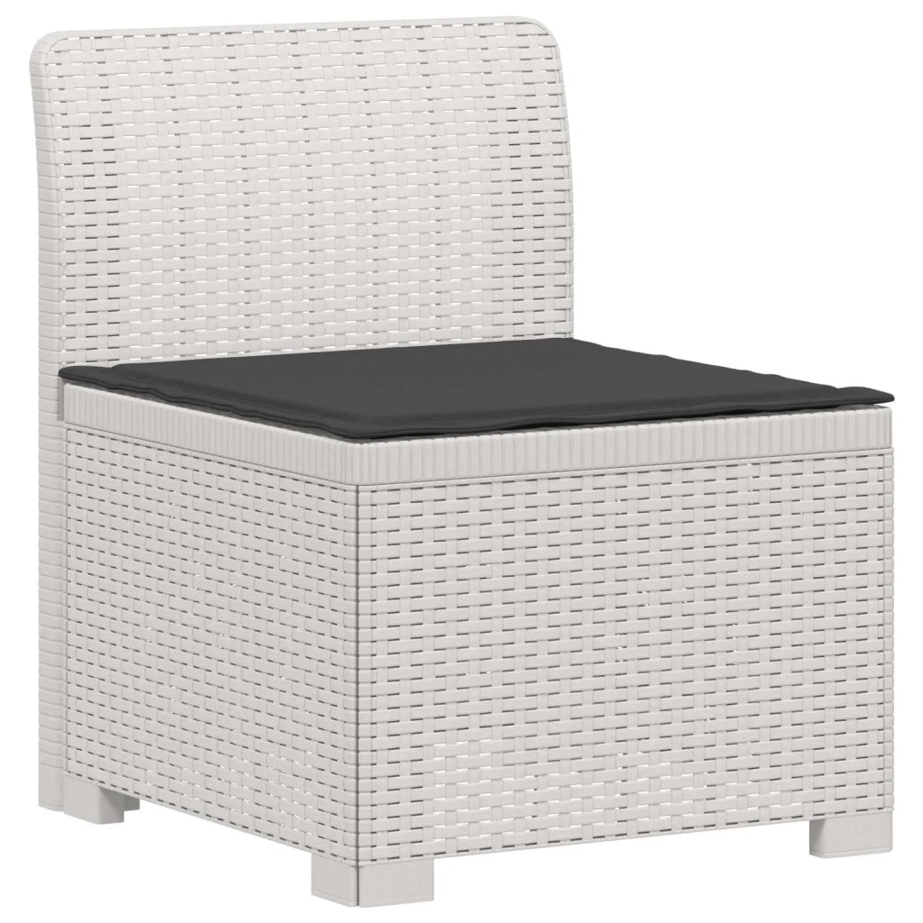 Divano da giardino 3 posti con cuscini in look rattan PP Bianco 3443827