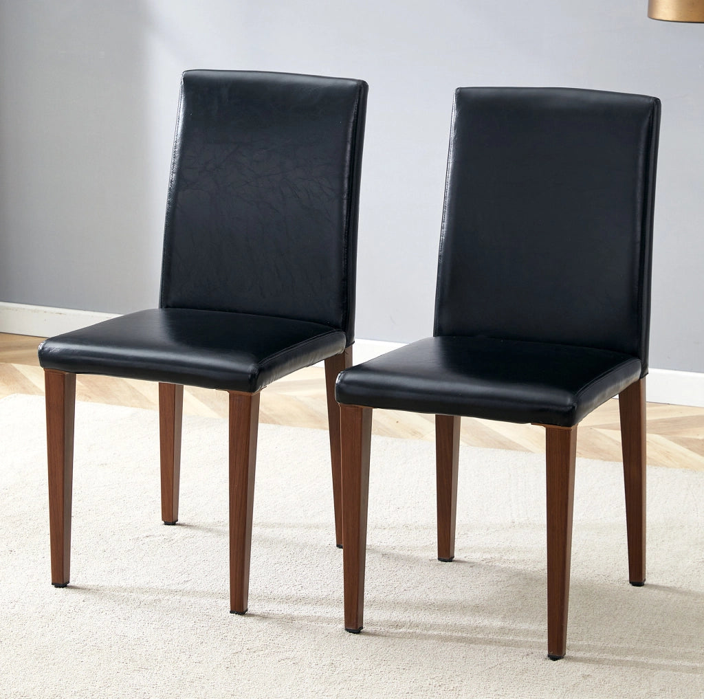 SEDIA da pranzo Set da 2 pezzi 90 cm PU nero effetto noce