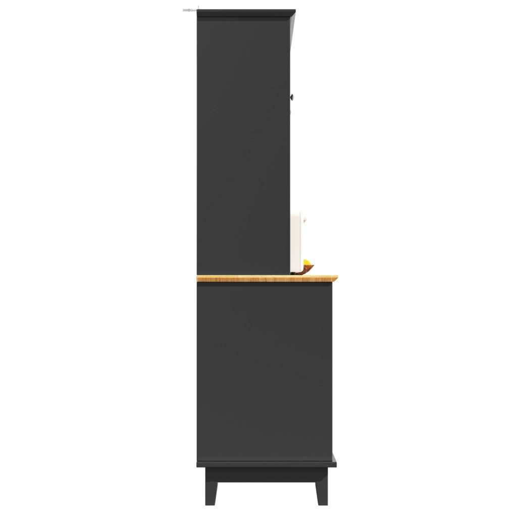 ARMADIO ALTO LED 120x40x180 cm MDF Nero/Naturale