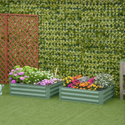 FIORIERA Set da 2 pezzi 100x100x30 cm Acciaio Verde per esterni