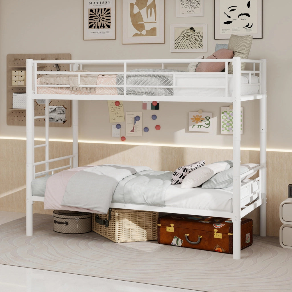 Letto a castello funzionale in ferro bianco 97x196 cm