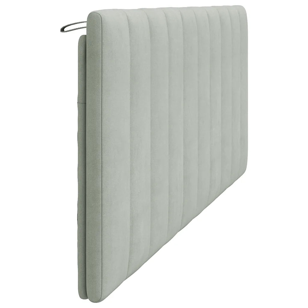 Coussin de tête de lit Hanko gris clair 200 cm velours