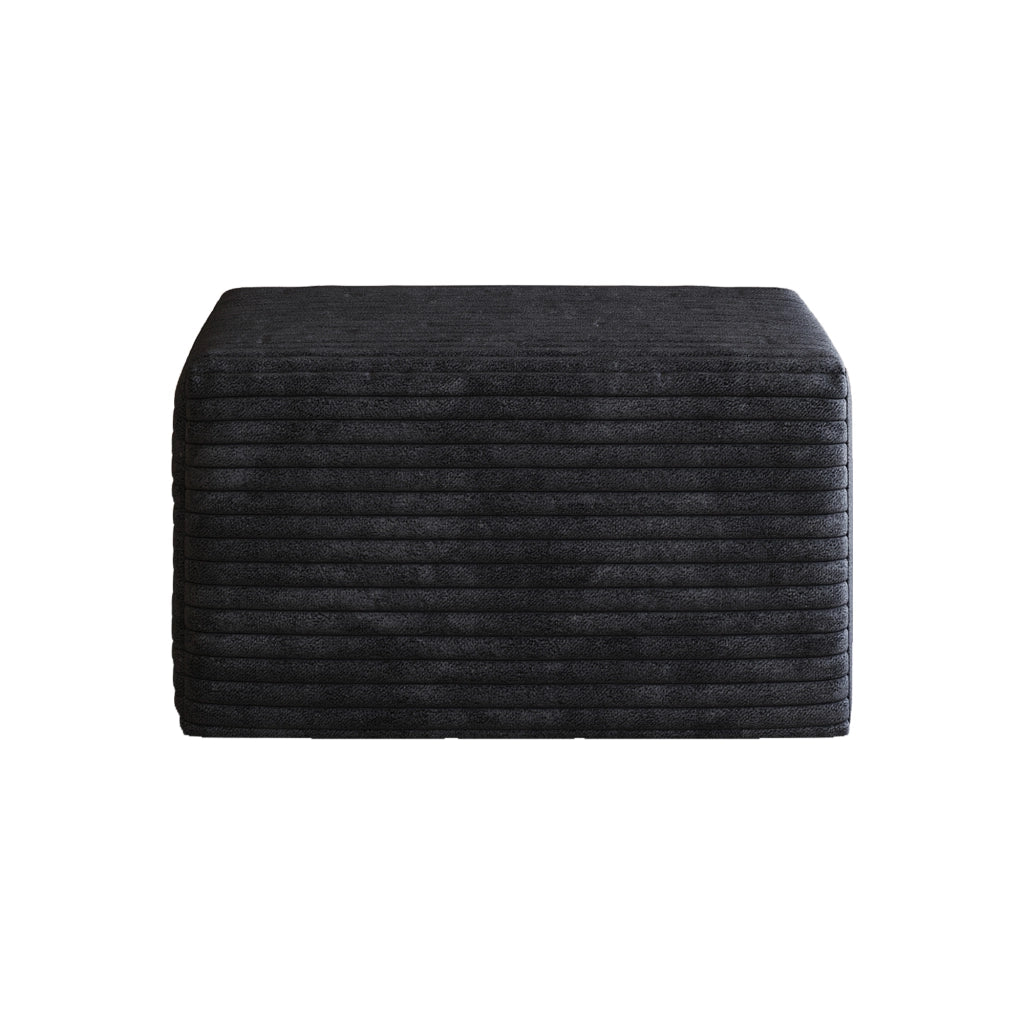 Pouf in tessuto nero senza montaggio
