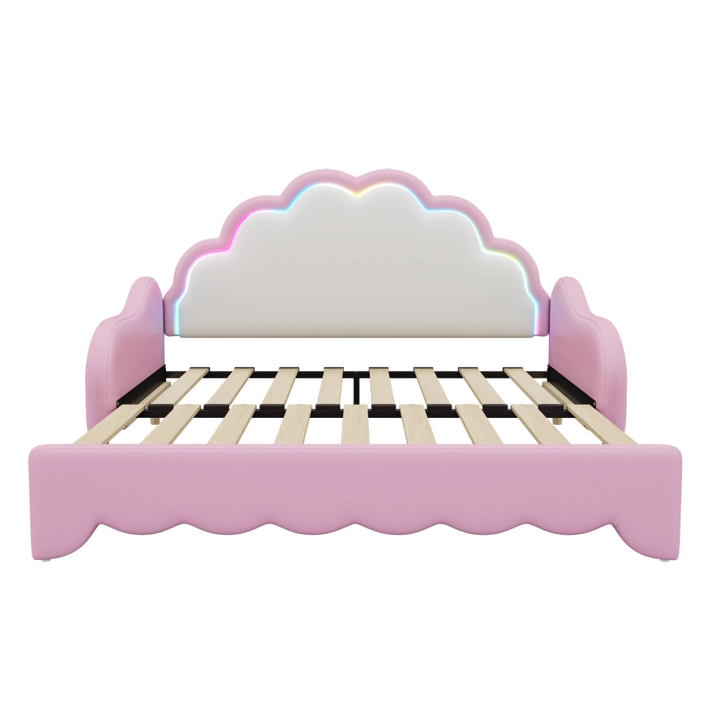 Letto multifunzione 140x200 cm con LED e struttura salvaspazio