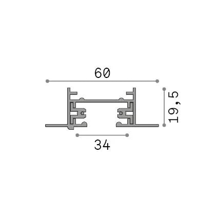 Binario Link Nero 300 cm Finitura Nero Materie Plastiche/Alluminio Ideal Lux