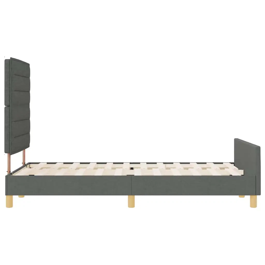 Letto matrimoniale | Letto per adulti | Struttura del letto Grigio scuro 120 x 200 cm Tessuto