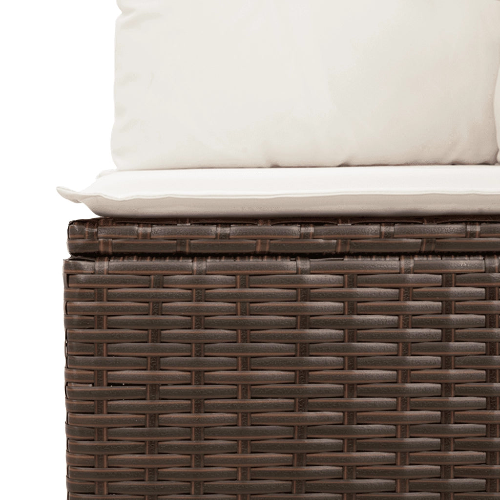 Set Divano da Giardino 5 pz con Cuscini Marrone in Polyrattan 3218913