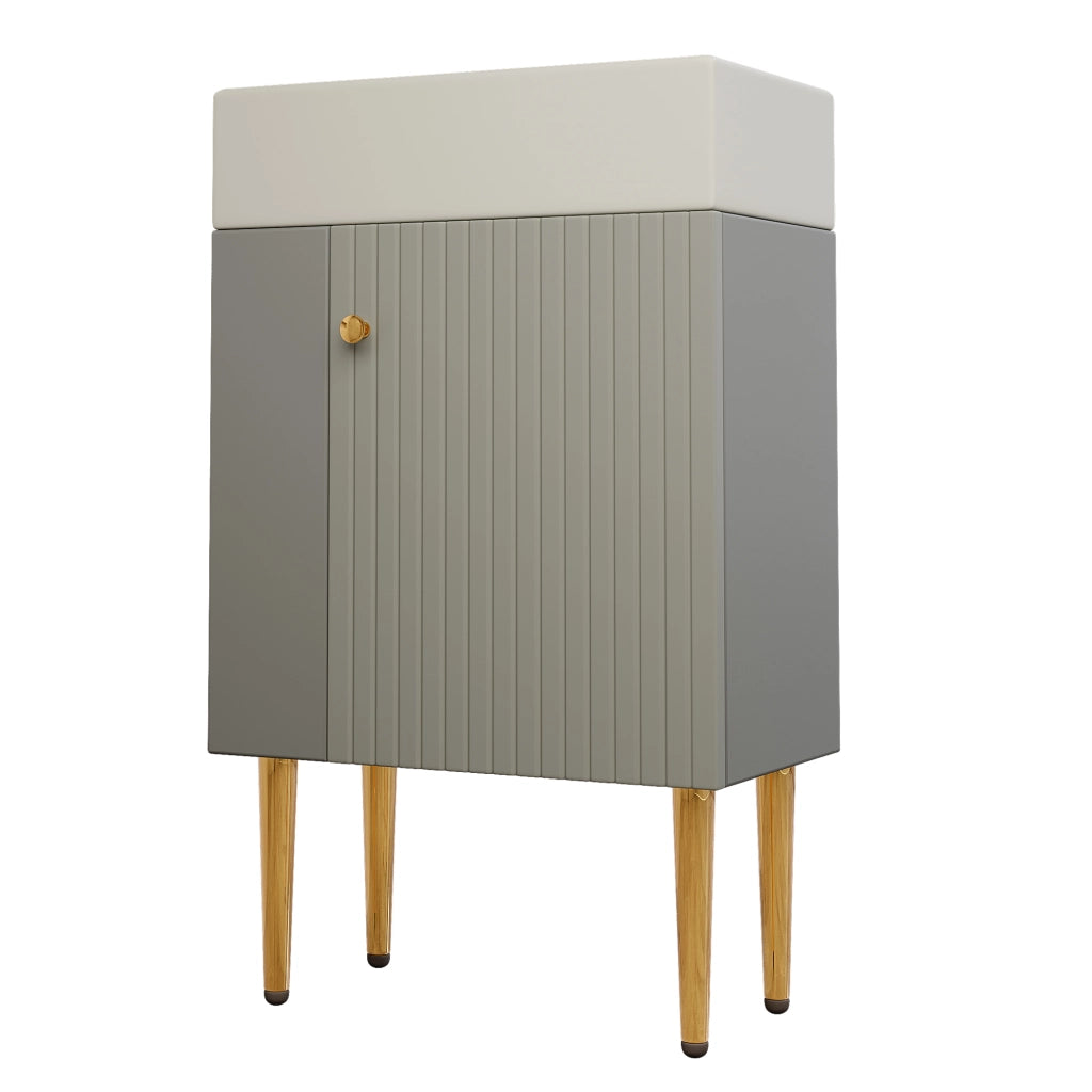 Mobile bagno con lavabo e sottolavabo 55 cm, grigio chiaro