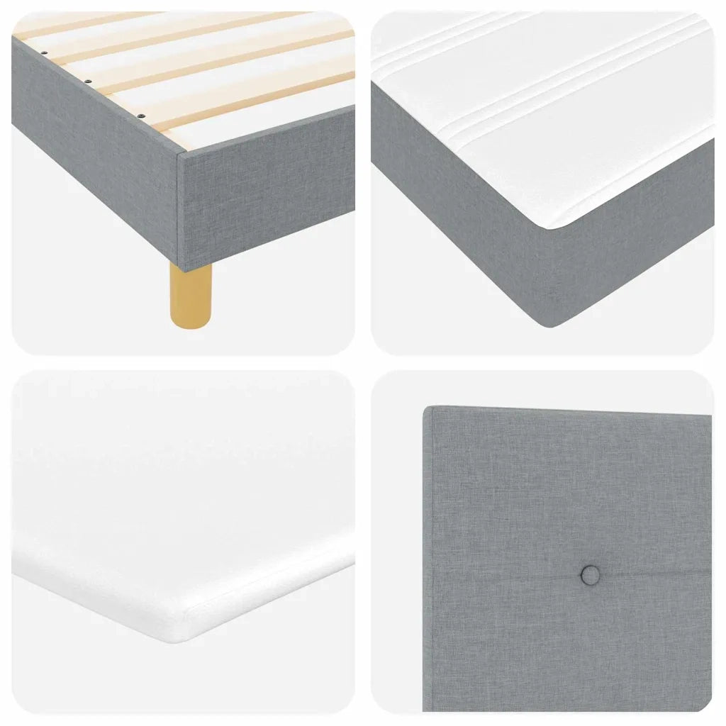 Letto a molle con cuscino Grigio chiaro 90 x 190 cm Tessuto 3338881