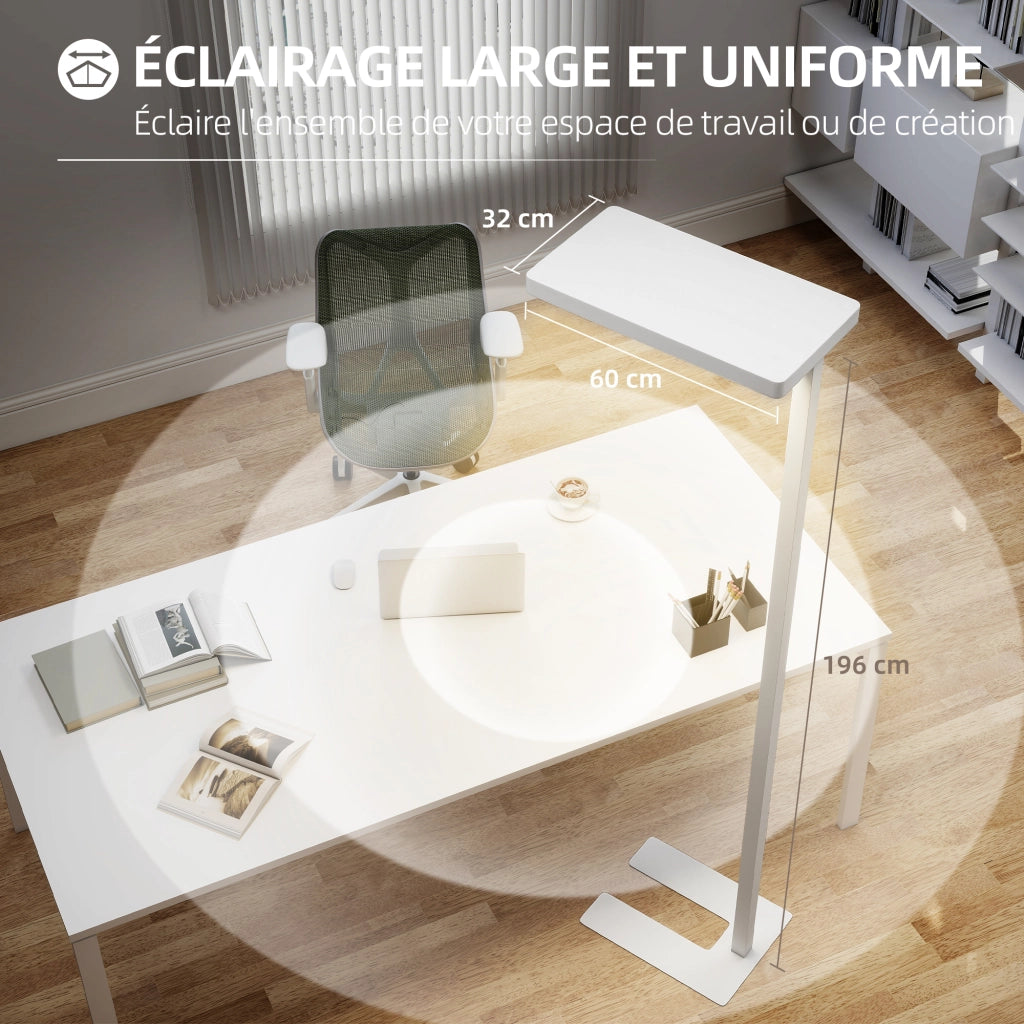 Lampada da Terra LED Dimmerabile - Xylo - Bianco 60x32x196cm con Telecomando