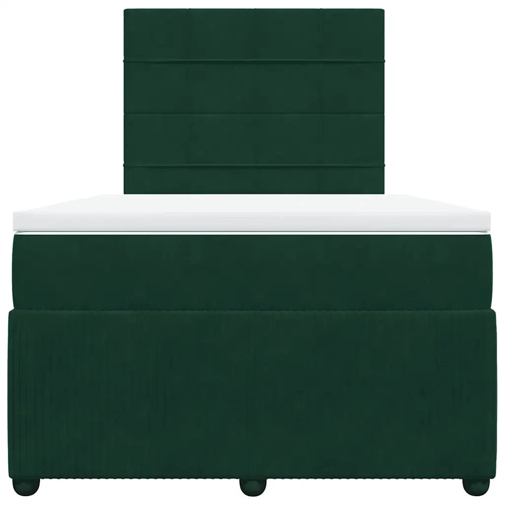 Giroletto a Molle con Materasso Verde Scuro 120x190 cm Velluto 3294589