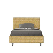 Letto una piazza e mezza contenitore imbottito 120x190 tessuto Aragona 3 giallo Adele