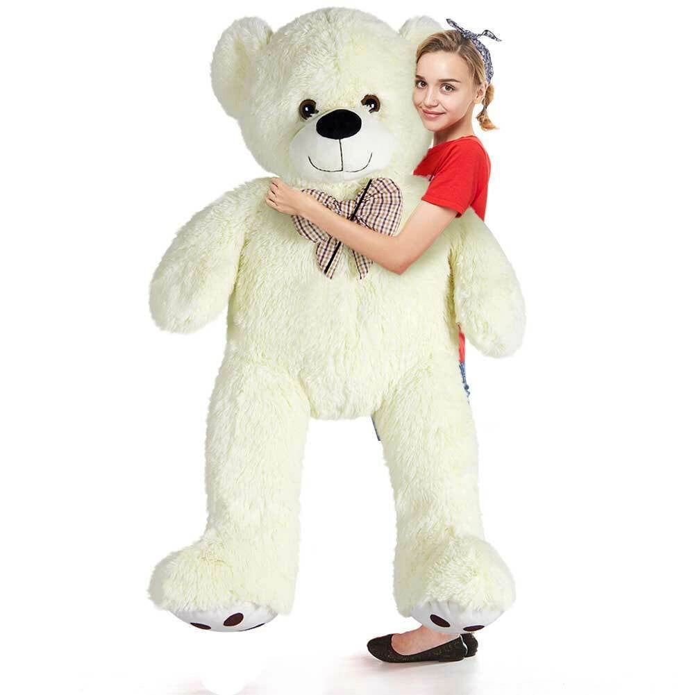 Peluche Orso Gigante XXL Alto 150cm Pupazzo Bambini Orsacchiotto Morbido Crema