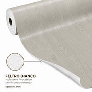 2 x 15 m (30 m²) Pavimento Vinilico a Rotolo Effetto Legno Rovere Tortora – Spessore 2 mm con Feltro Fonoassorbente