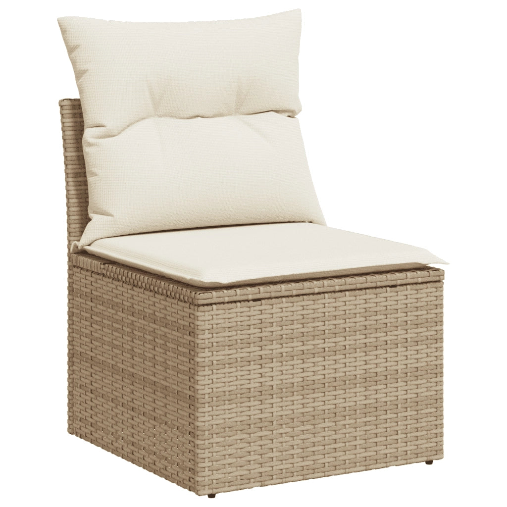 Set Divani da Giardino 7 pz con Cuscini Beige in Polyrattan 3255145