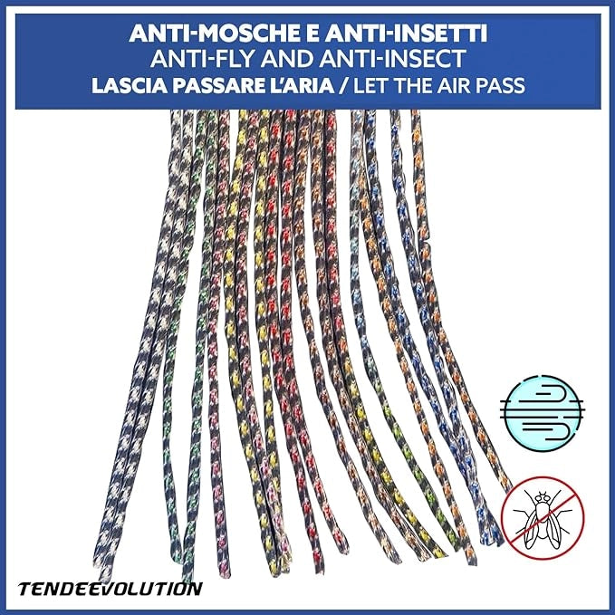 Tenda Antimosche Modello Filo in PVC, Plastica Rosa | Largh. 1,20m x Alt. 2,20m | Protezione Insetti, Porta, Esterno, Interno