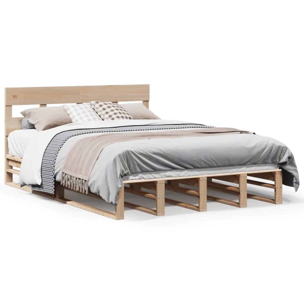 Letto senza Materasso-Struttura Letto 120x190 cm in Legno Massello di Pino 695132