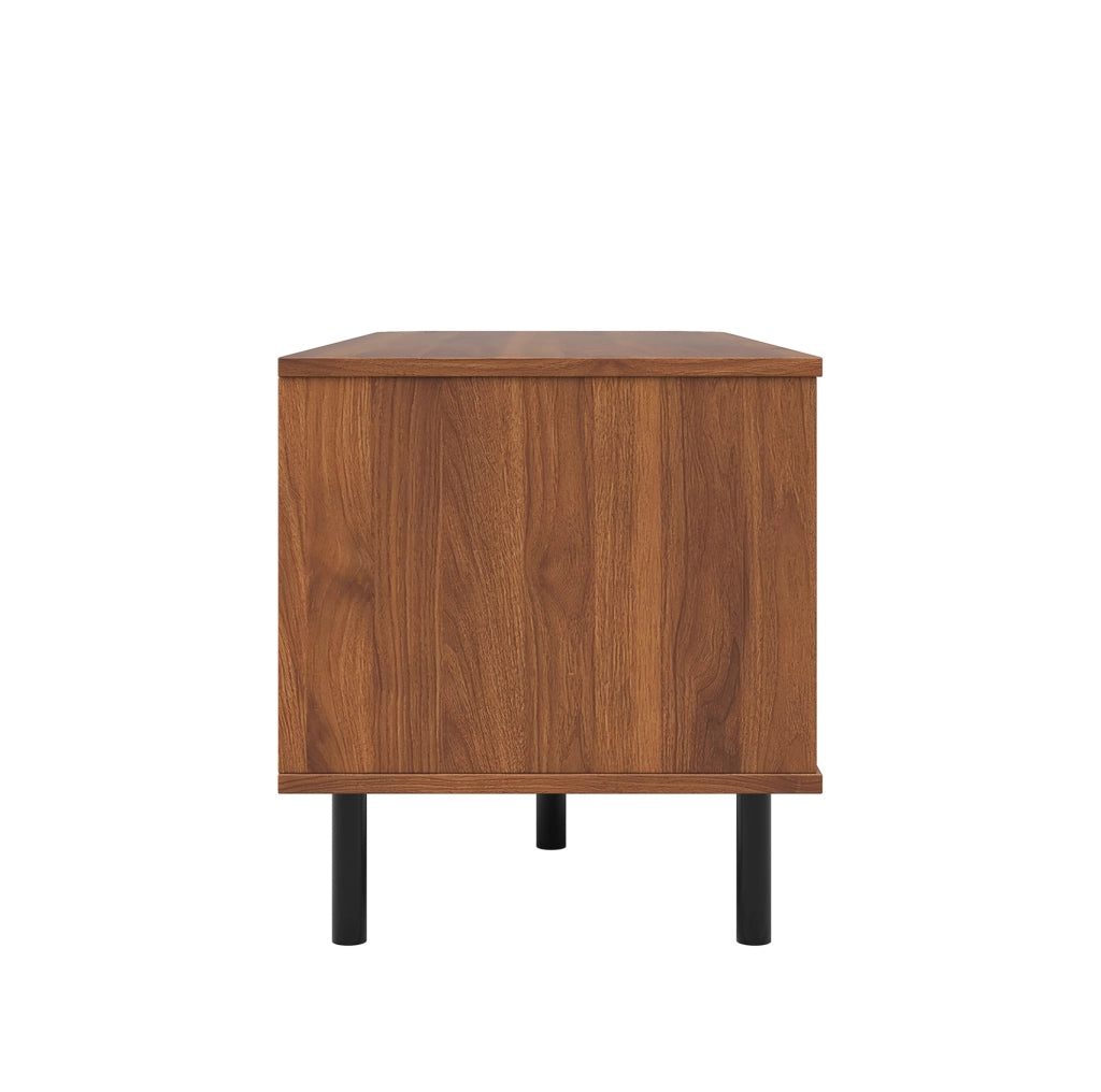 TAVOLINO DA CAFFÈ 110x40x55 cm Noce con anta scorrevole e vano aperto