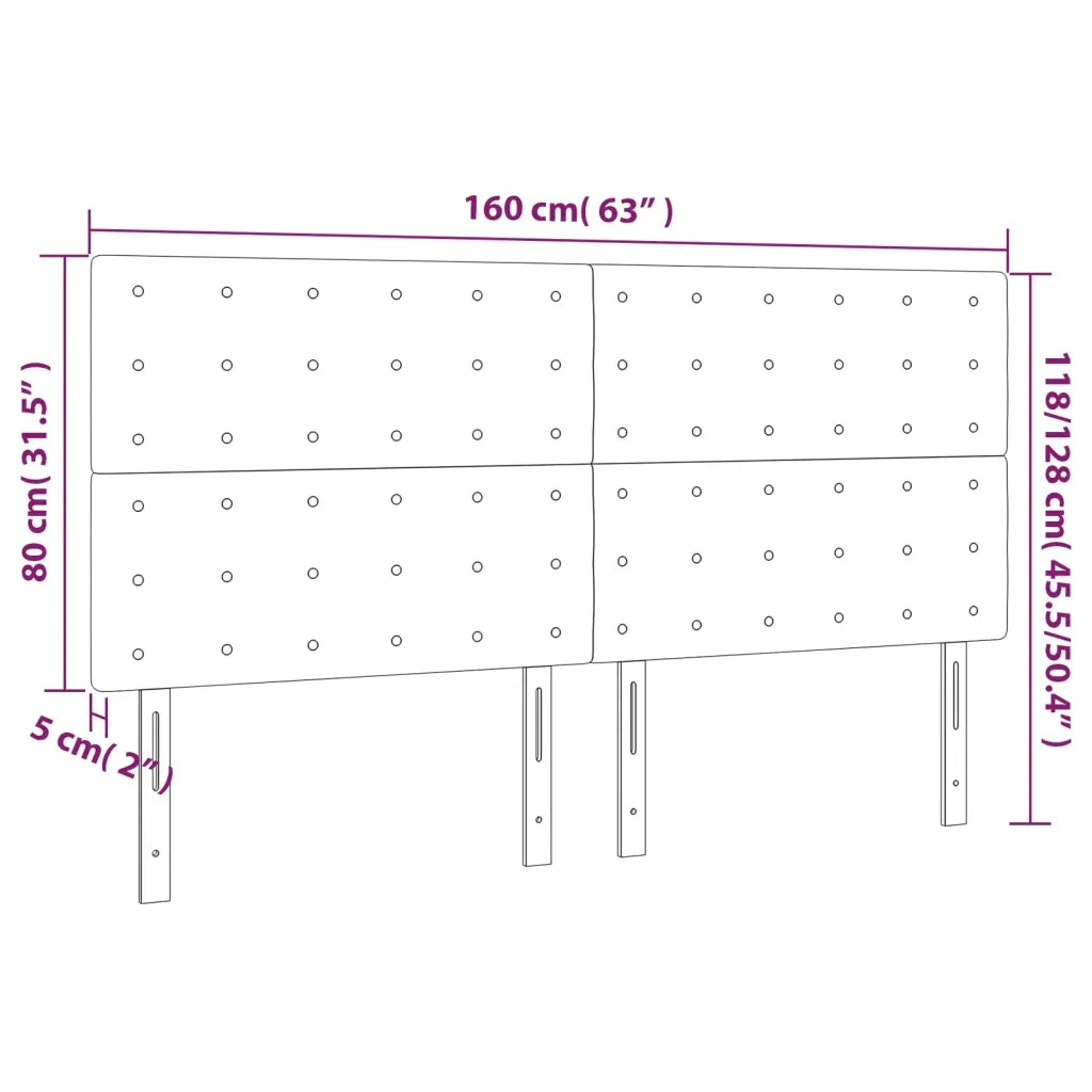 Testiera | Testata Nera 160x5x118/128 cm in Similpelle