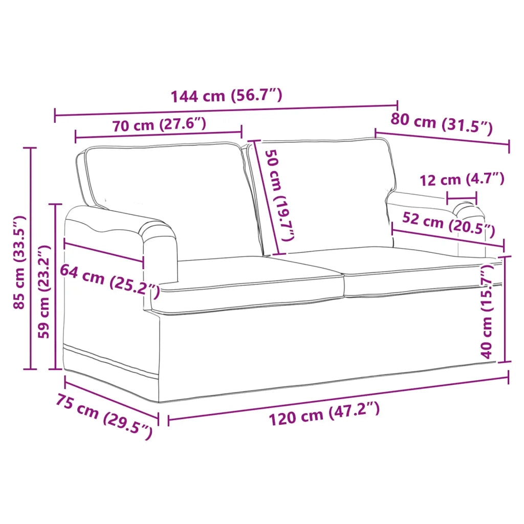 Set di divani 2 pcs Verde Scuro 144 x 80 x 85 cm Tessuto 3407519