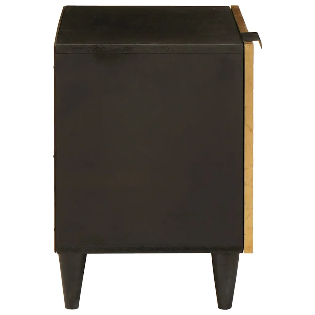 Armadio da Notte 2 pcs Nero e Oro 40 x 33 x 46 cm 4017825