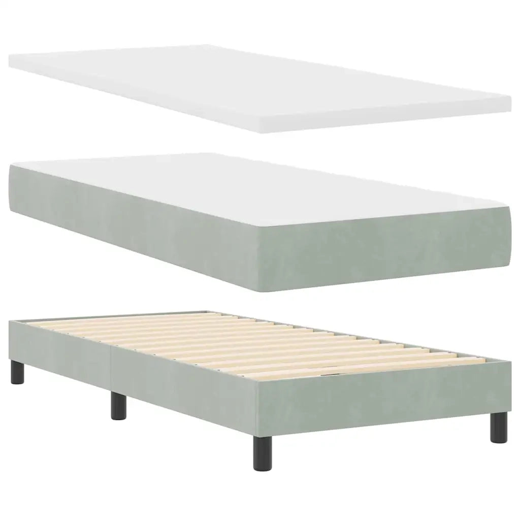 Letto a Sorgente LED con led Grigio chiaro 80 x 200 cm Velluto