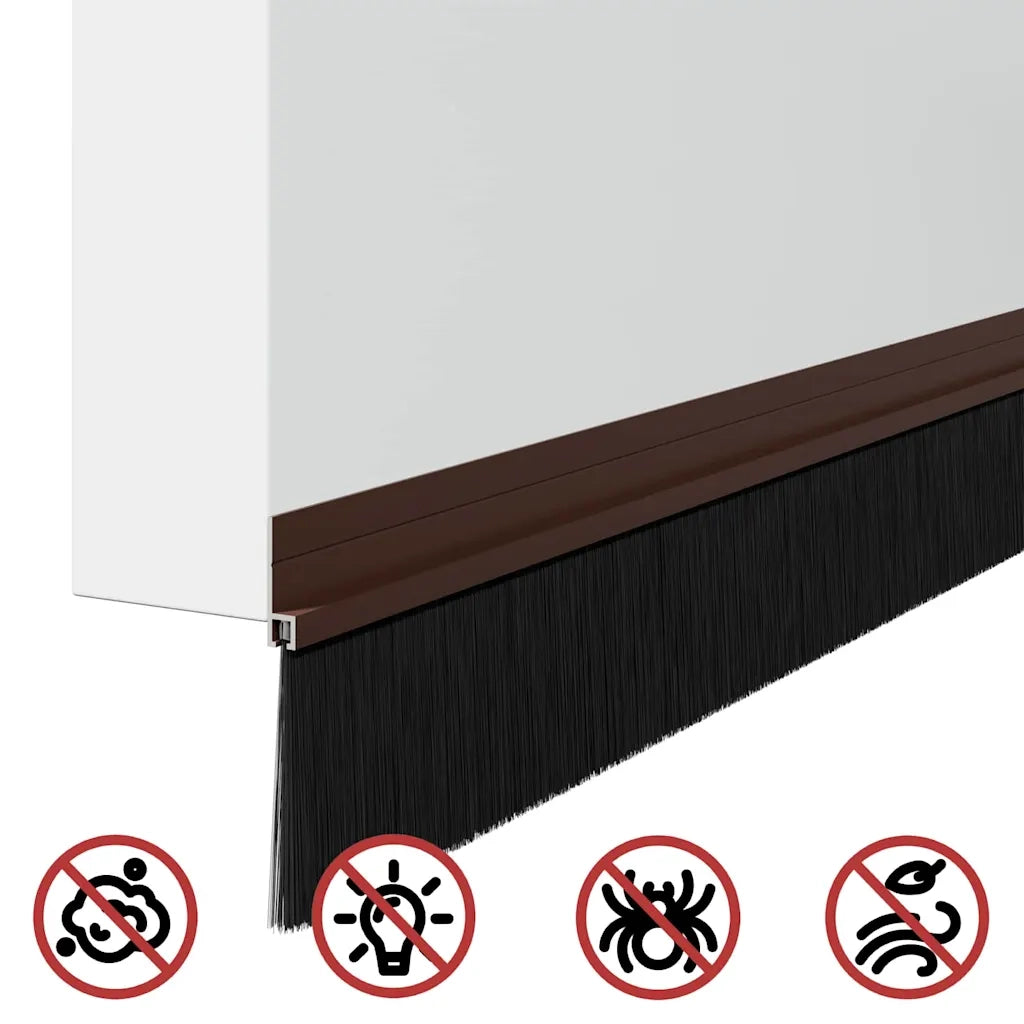 Spazzole per porte autoadesive 6 pcs Marrone 100 cm 42019419