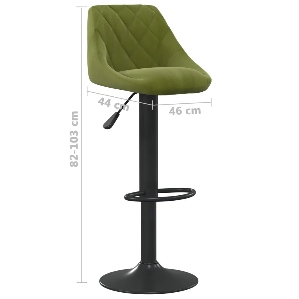 Sgabelli da Bar 2 pz Verde Chiaro in Velluto 335351
