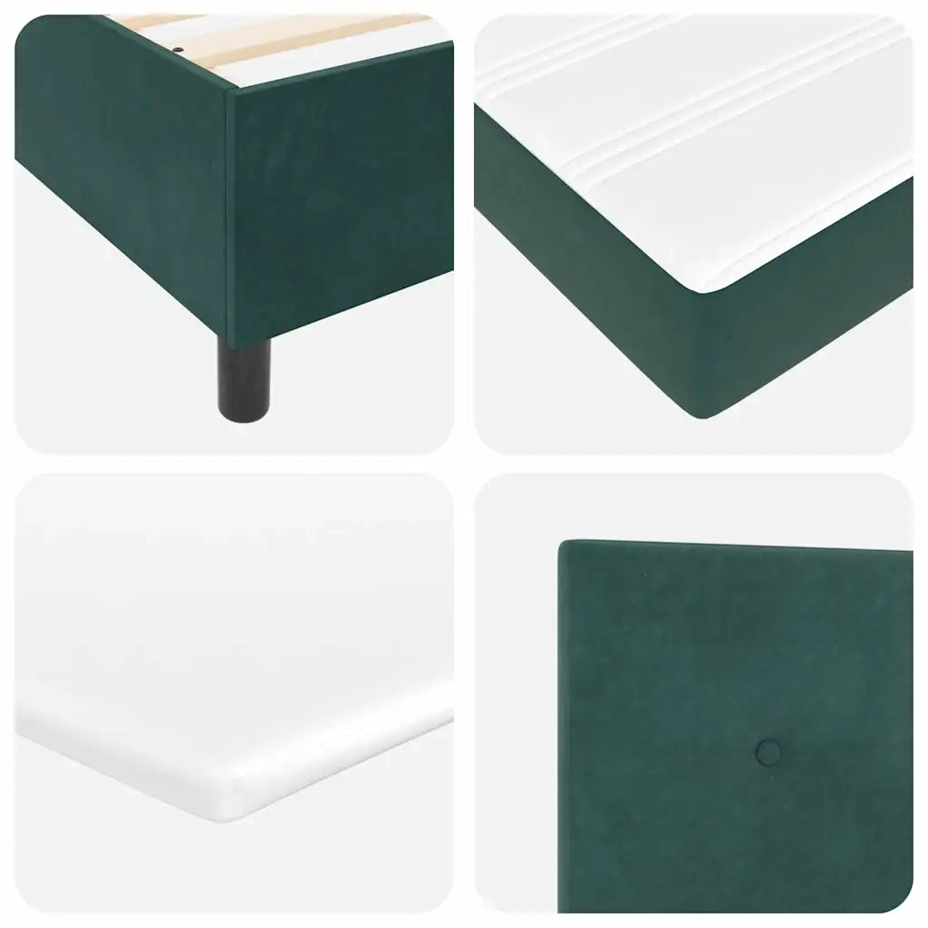 Letto a molle con materasso Verde Scuro 190 x 90 cm Velluto 3340907