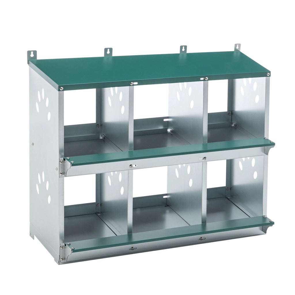 NIDO PER GALLINE 6 posti 81x33x67 cm in metallo verde