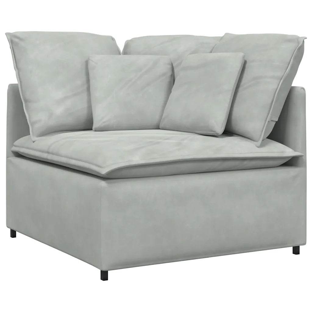 Modulo Angolare Divano Modulare con Cuscini Grigio Chiaro 100cm 4104459