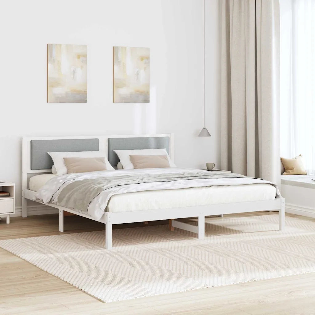 Letto matrimoniale | Letto per adulti | Struttura del letto Grigio chiaro 200 x 200 cm Pino massello