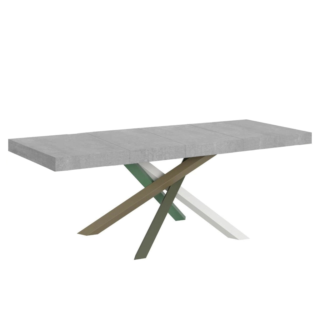 Tavolo Allungabile 180-440x90x77 cm Volantis Premium Cemento Telaio 4A