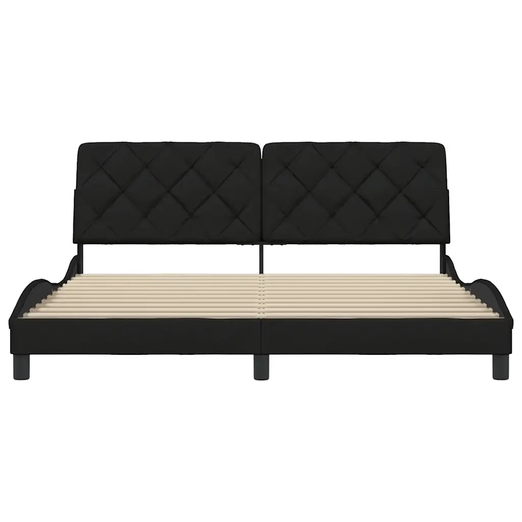 Letto matrimoniale | Letto per adulti | Giroletto senza Materasso Nero 180x200 cm in Tessuto
