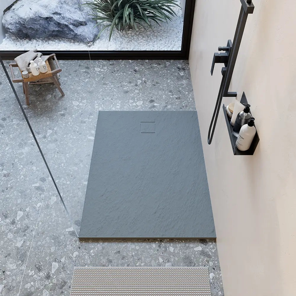 Piatto doccia 80x140 cm colore grigio effetto pietra | Samos