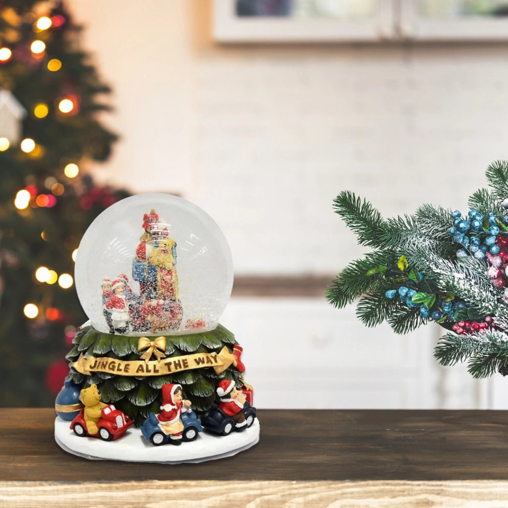MA MAISON PALLA DI NEVE IN VETRO CON MUSICA E MOVIMENTO BAMBINI SFERA NATALIZIA INNEVATA 20.5X20X22.5 CM