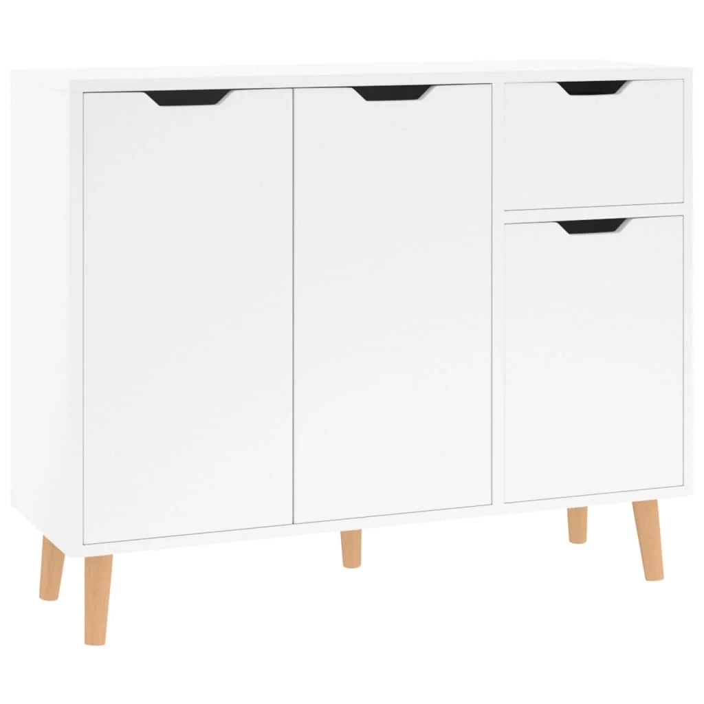 Credenza comò armadio mobile portaoggetti organizzador cucina soggiorno lucido 90 x 30 x 72 cm legno ingegnerizzato bianco 02_0030780