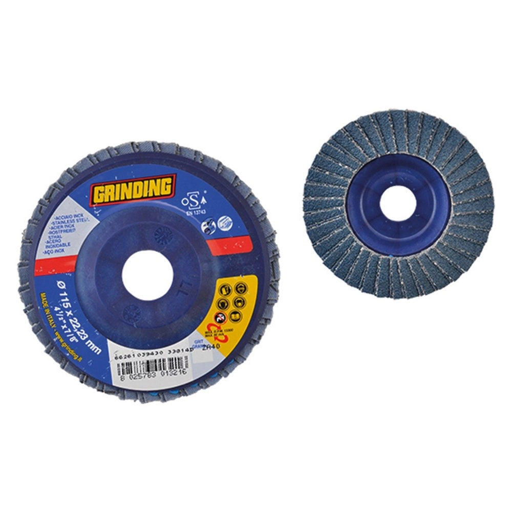 10pz disco lamellare per acciaio inox ã¸ 115 gr. 60 cod:ferx.501246nlm