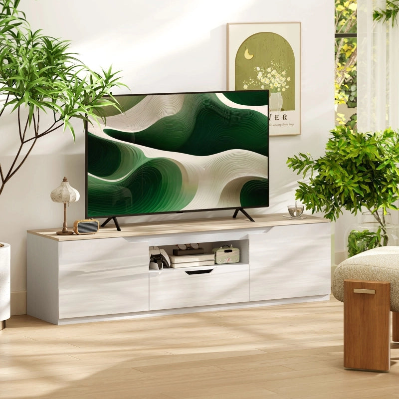 Mobile porta TV bianco e naturale 160 cm
