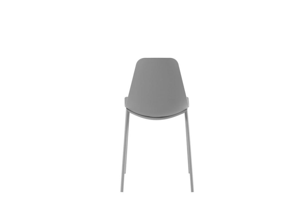 Sedia Frida Design Moderno in Polipropilene con Gambe in Metallo - Seduta Ergonomica per Arredo Interni Casa Ufficio - Grigio Chiaro