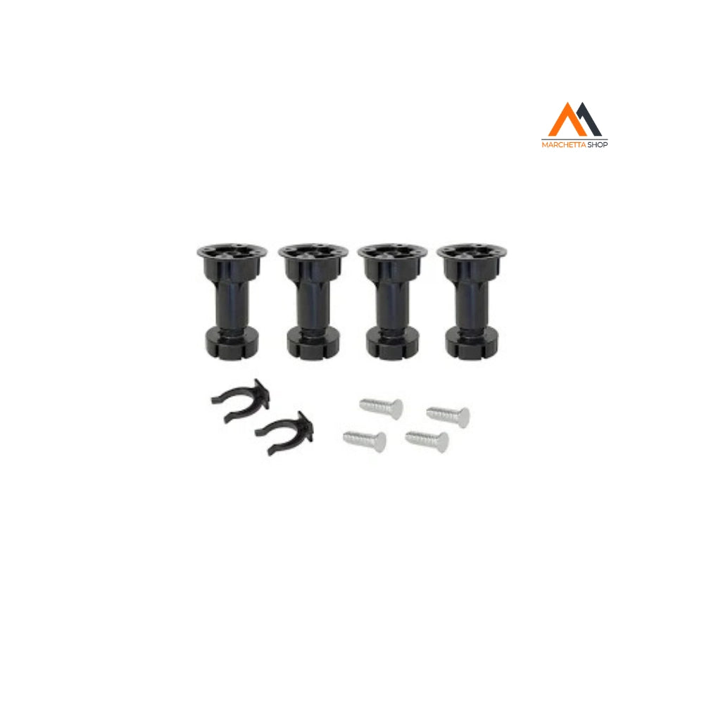 CONF. 4 PIEDINI H100 ATTACCO FISSO + 2 CLIP PER ZOCCOLO PVC