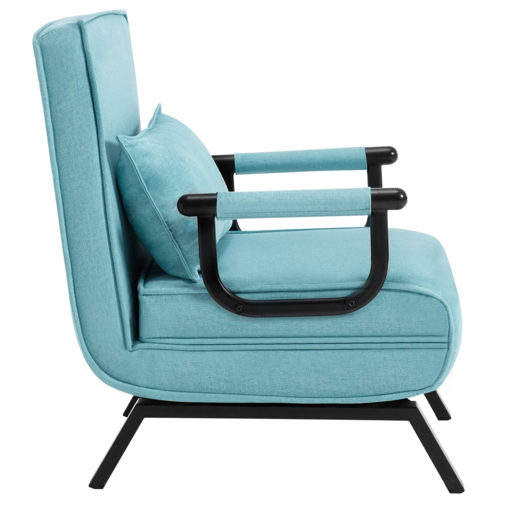 Poltrona letto pieghevole 3 in 1 blu con schienale regolabile