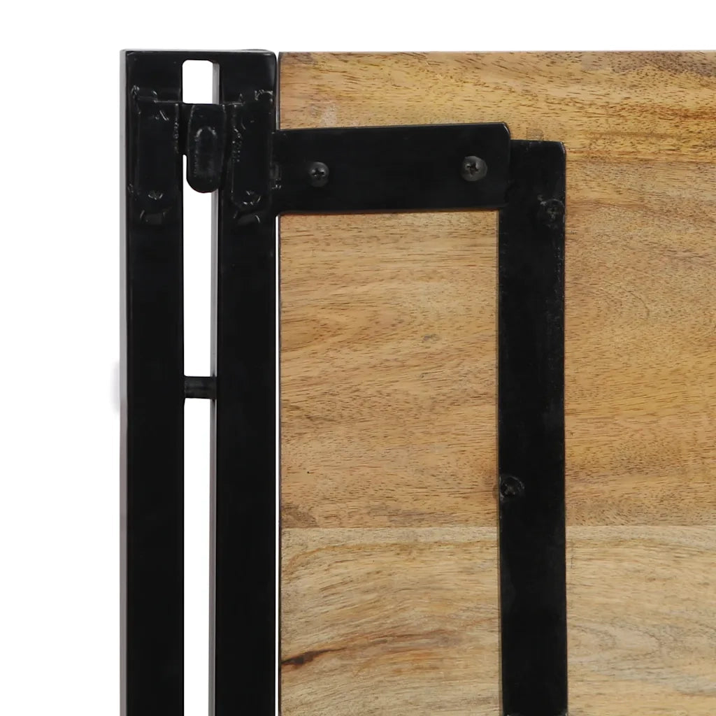 Testiera-Testata-Testiera Decorativa 100 cm in Legno Massello di Mango e Ferro