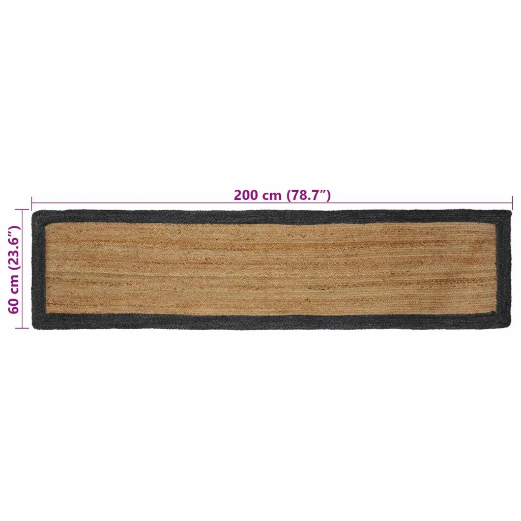 Tappeti per area Naturale e Grigio Scuro 60 x 200 cm Juta 42010680