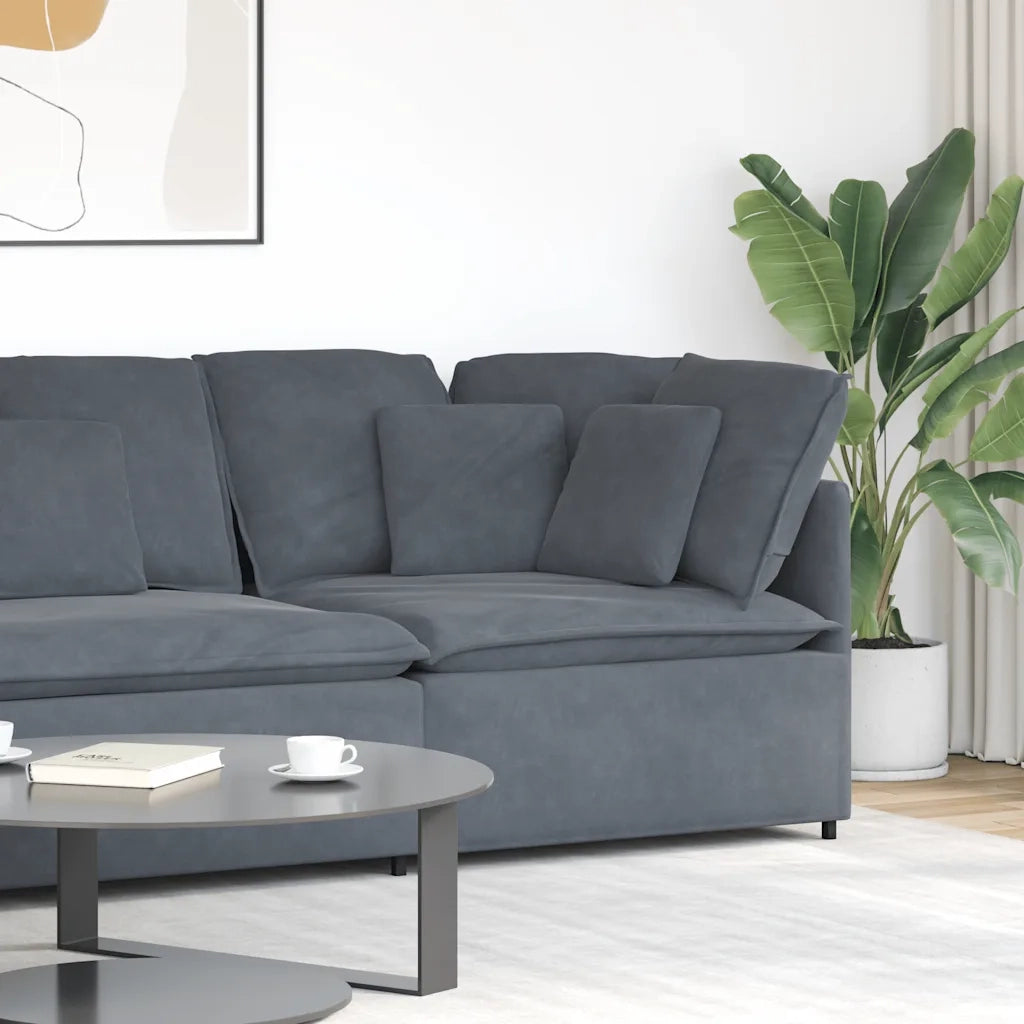 Modulo Angolare Divano Modulare con Cuscini Grigio Scuro 100 cm 4104460