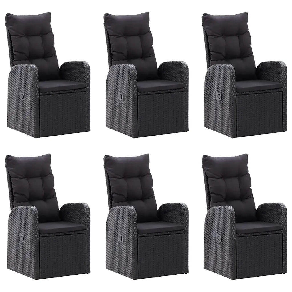Set Mobili da Pranzo per Giardino 7 pz Nero 3067813