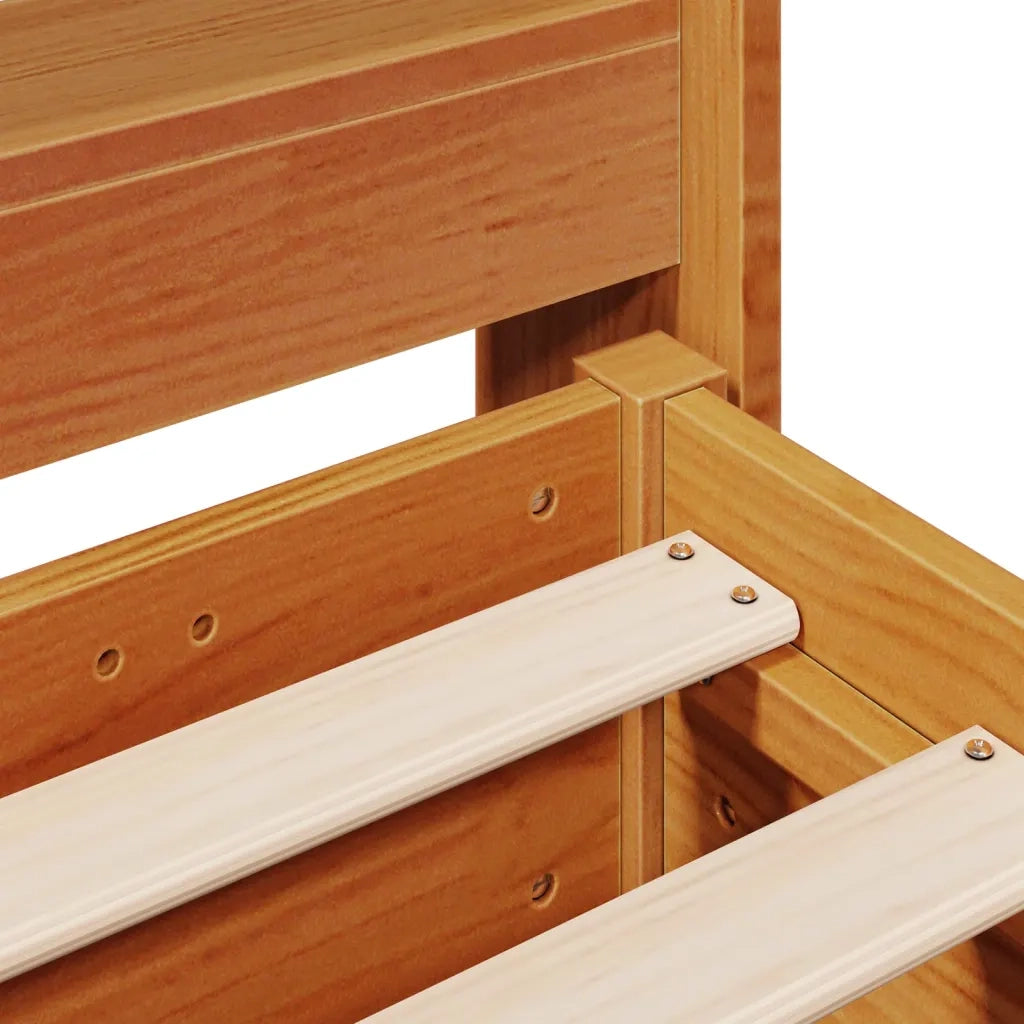 Letto senza Materasso-Struttura Letto Marrone Cera 160x200 cm in Legno di Pino 740405