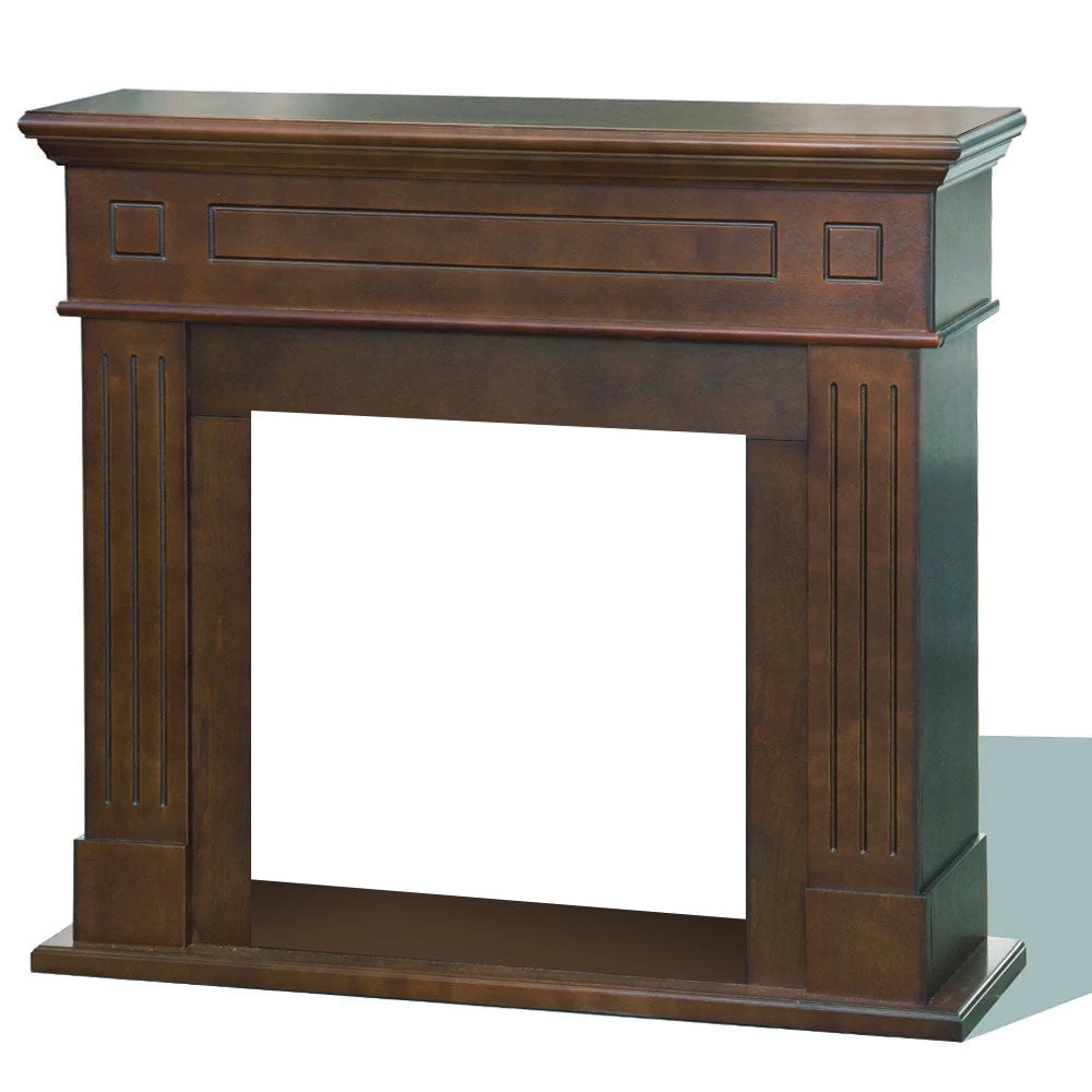 Cornice per camino rivestimento in legno L110xP36xH100 Cambridge Noce
