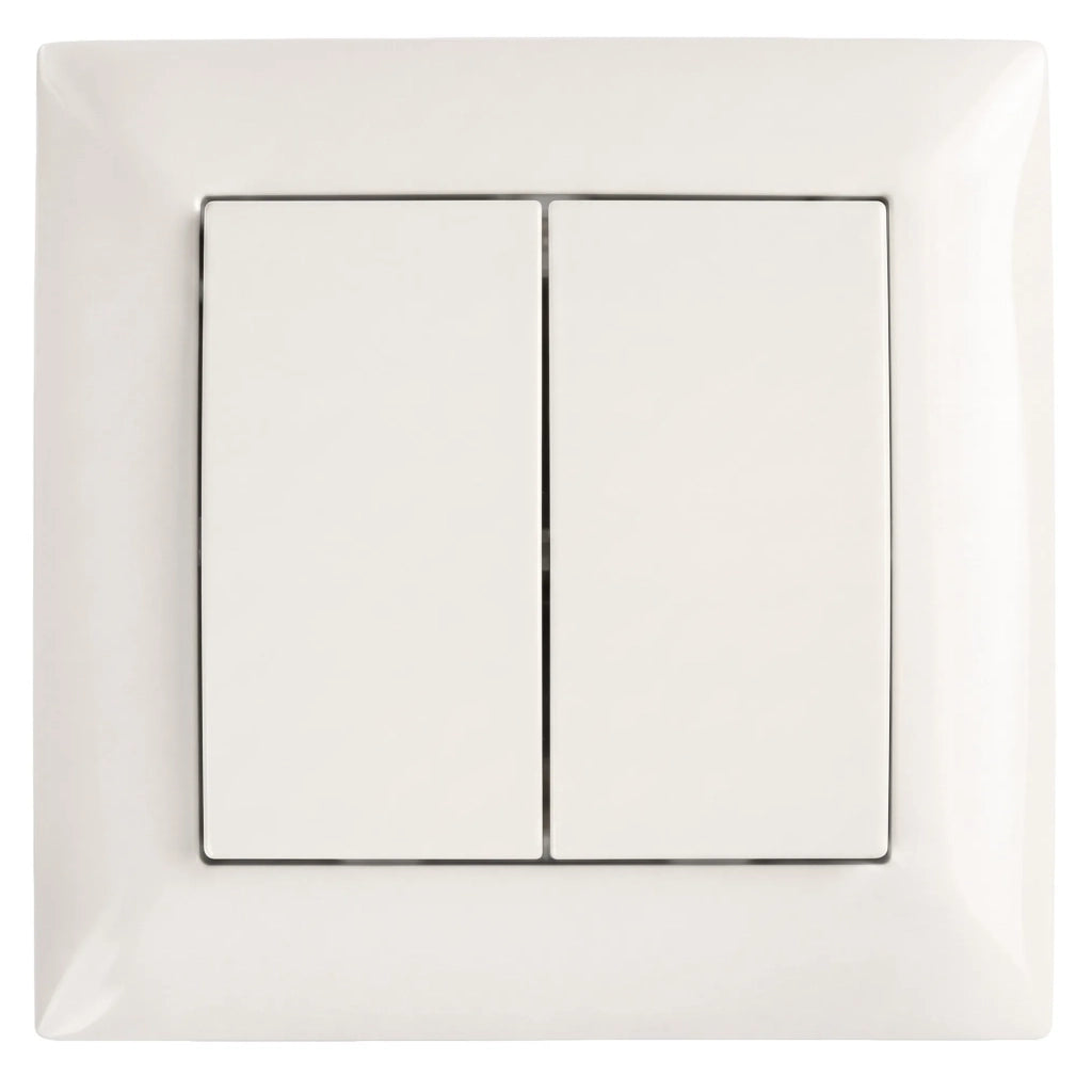Interruttore Doppio Con Cornice Oste Jnh007-w Beige