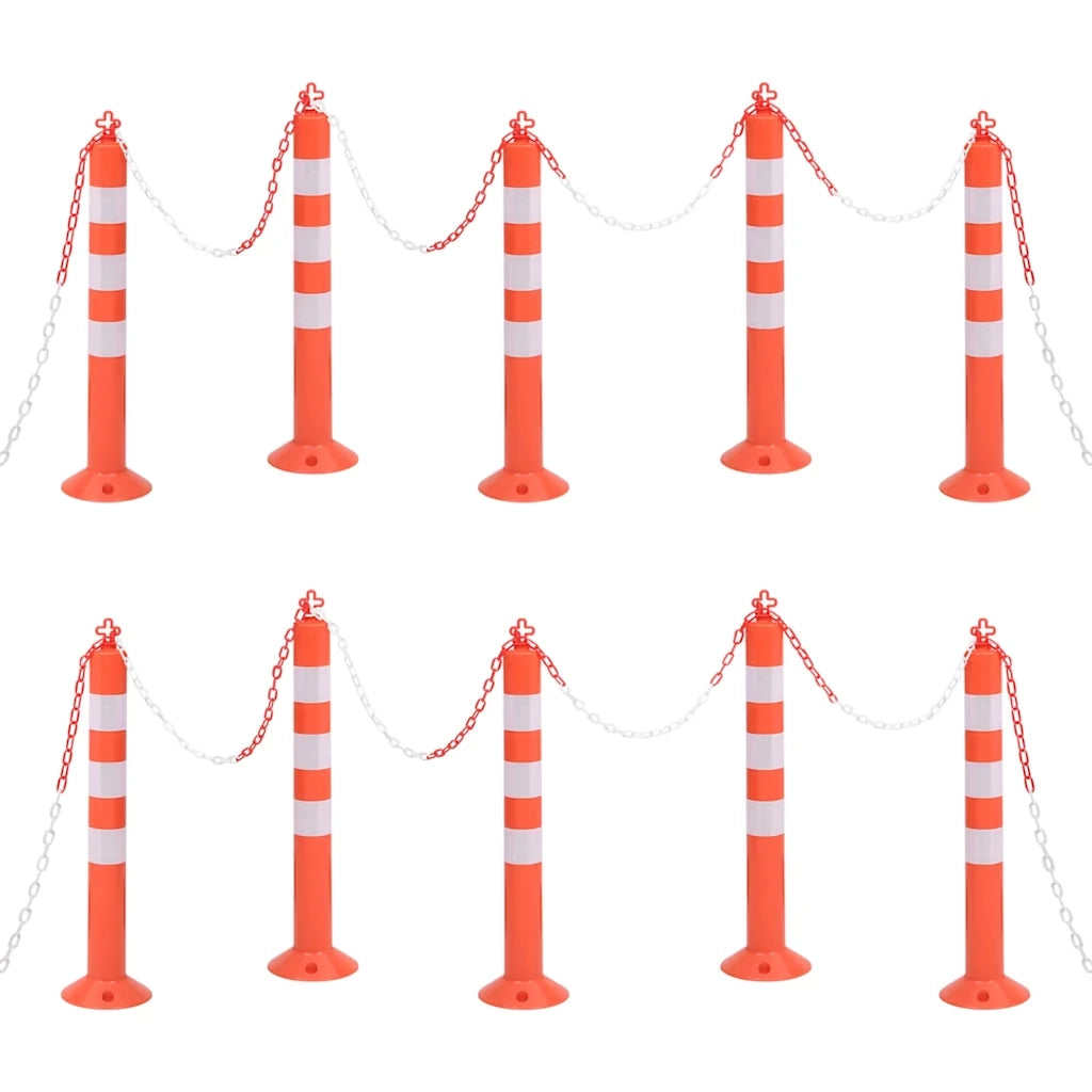 Dissuasori Traffico con Catena 10 pz 75 cm in PE 150964